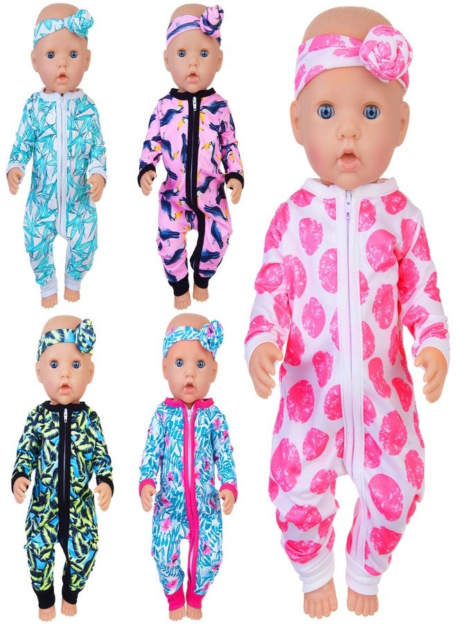 UNICORN ELEMENT 5 Sets 14-18 Inch Baby Doll Clothes Outfits Casual Wear for 17 Inch Baby Doll 10 Pcs Clothes and Headbands for 15-18 Inch - Image 1